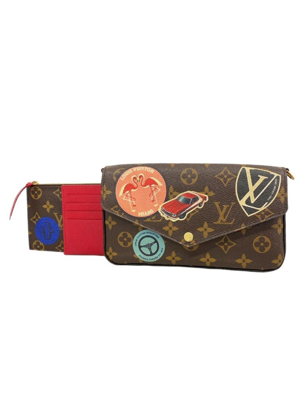 Louis Vuitton Wallet on Chain Monogram Pochette Felice Brown Shoulder Bag